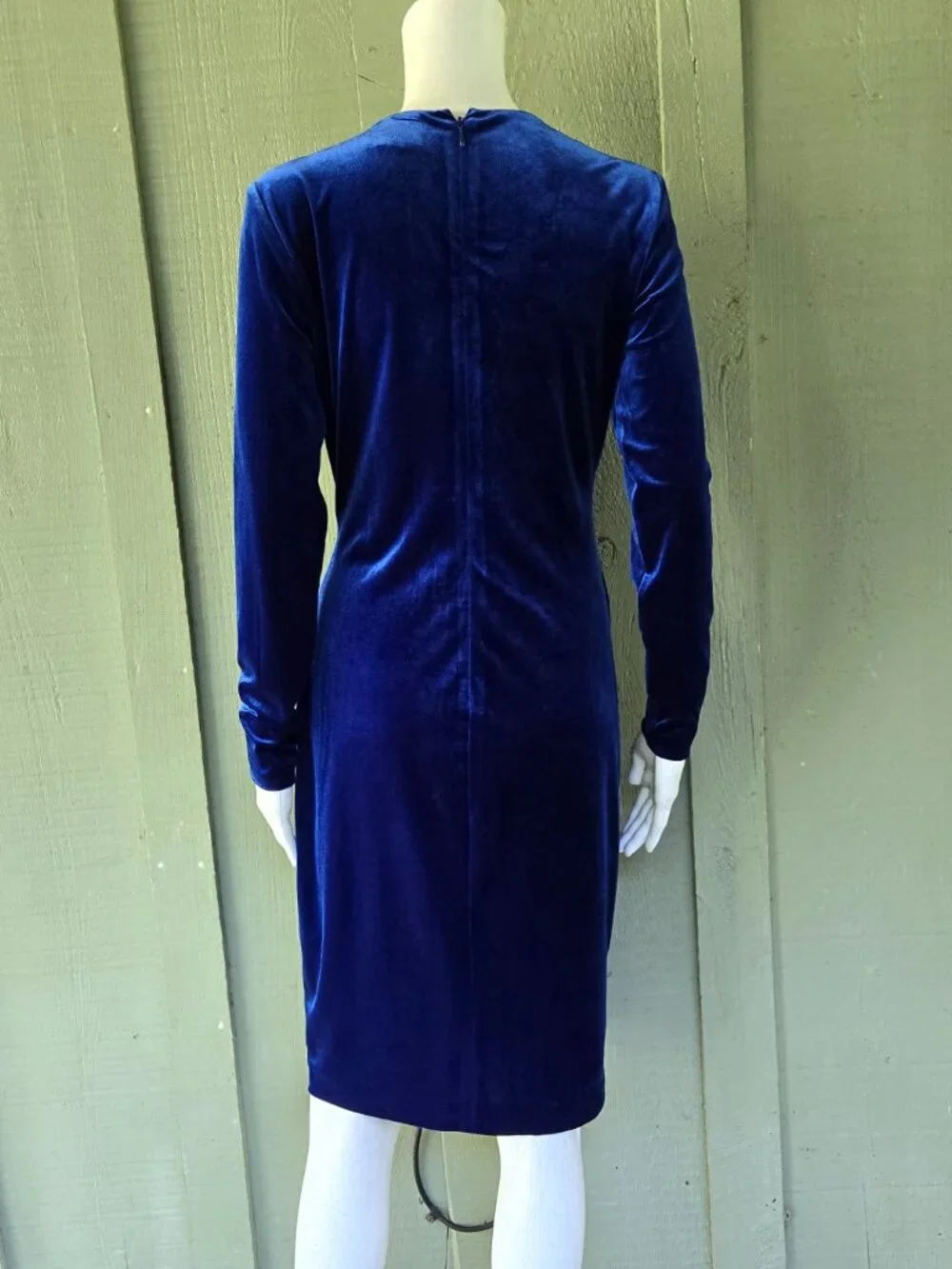 CALVIN KLEIN Blue Velvet Sheath Dress 6